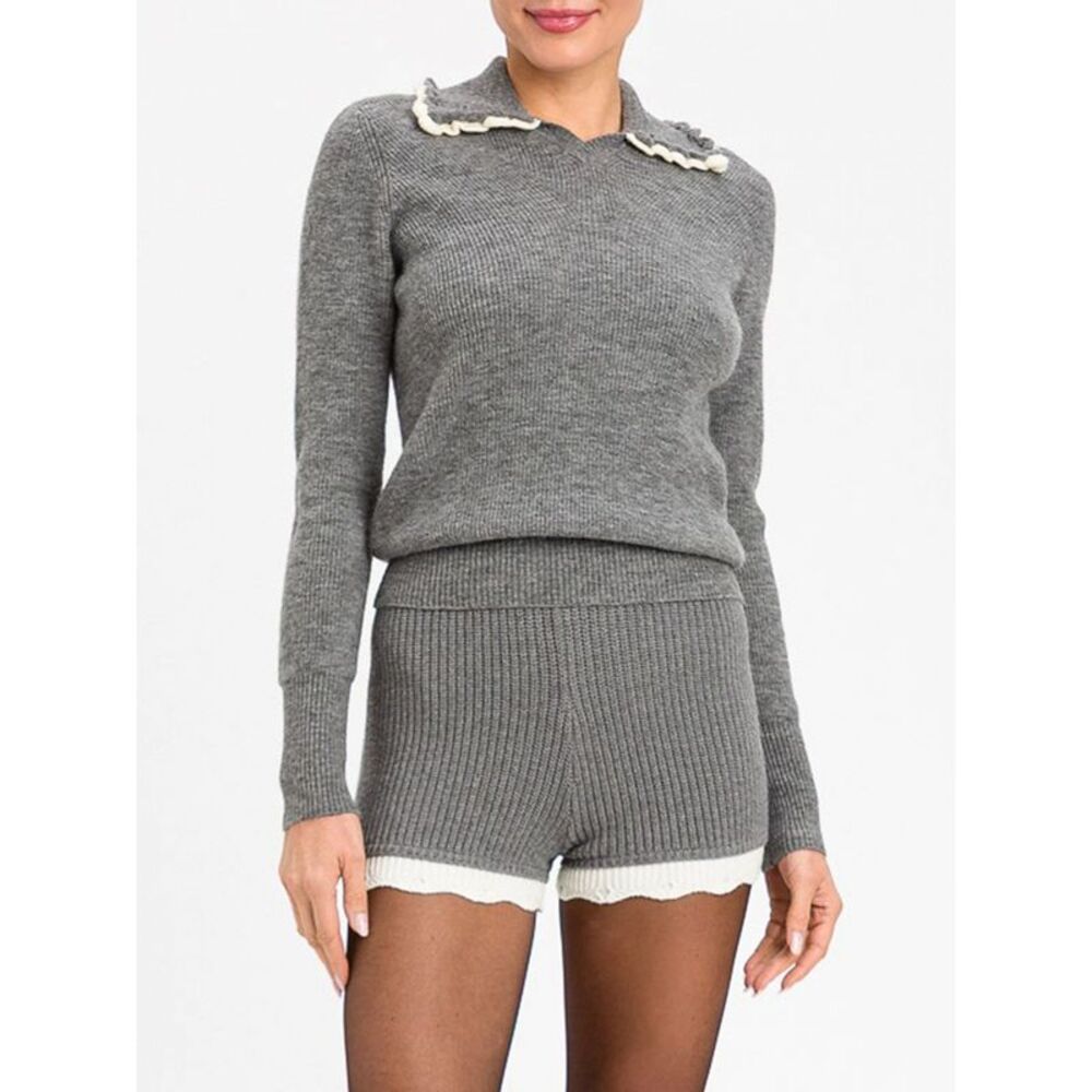 Actitude Twinset Women Actitude Twinset Long-Sleeved Wool Blend Knit Polo Shirt